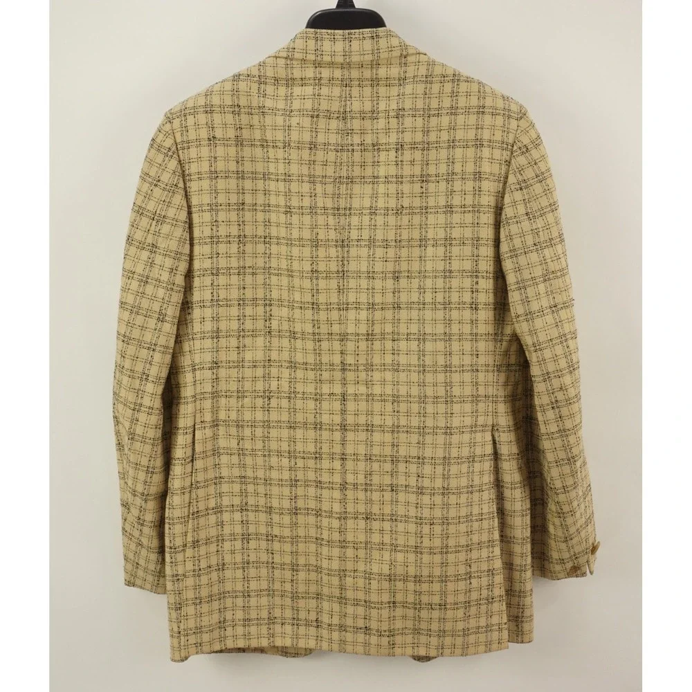 Vintage 1950s Louis Roth Atomic Fleck Check Tweed Gold Button‎ Sport Coat 39R